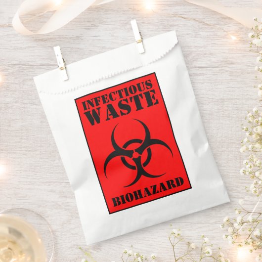 Red BIOHAZARD Infectieuze Afval Trick or treat Tas Bedankzakje (Geknipt)