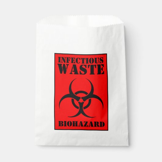Red BIOHAZARD Infectieuze Afval Trick or treat Tas Bedankzakje (Voorkant)