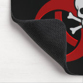 Red Biohazard Skull Mousepad Muismat (Hoek)