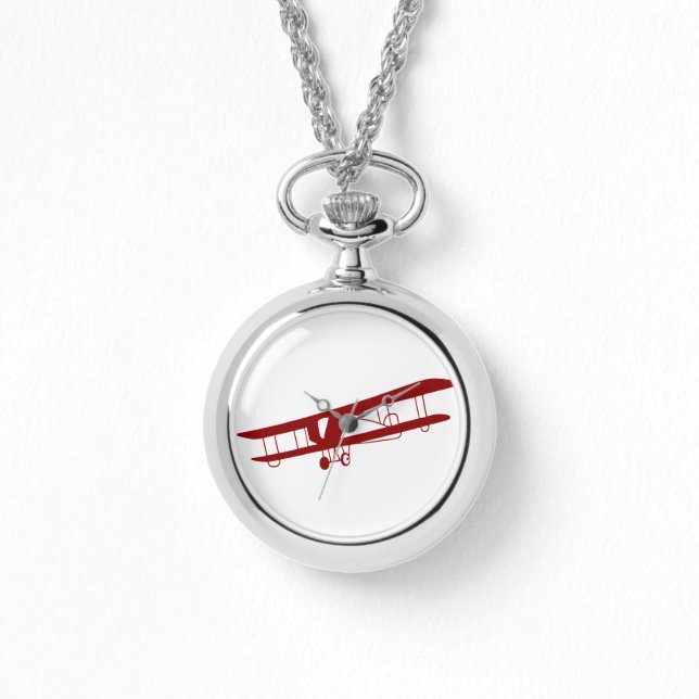 Red Biplane Wrist Watch Horloge (Voorkant)