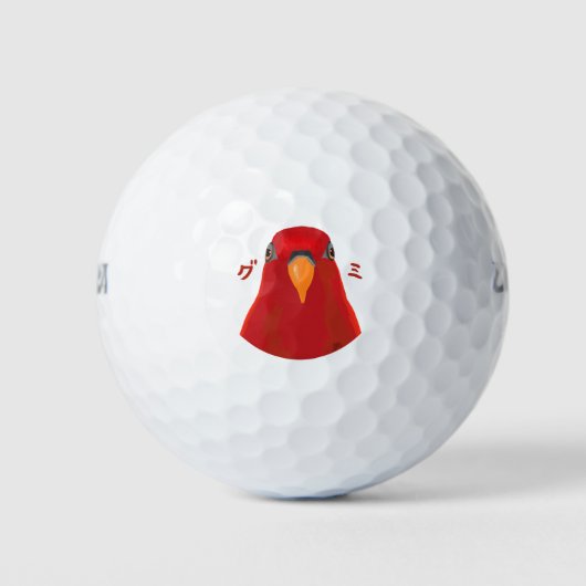 Red birb "GUMI" Golfballen (Voorkant)