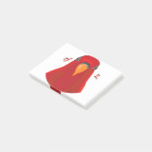 Red birb "GUMI" Post-it® Notes (Schuin)