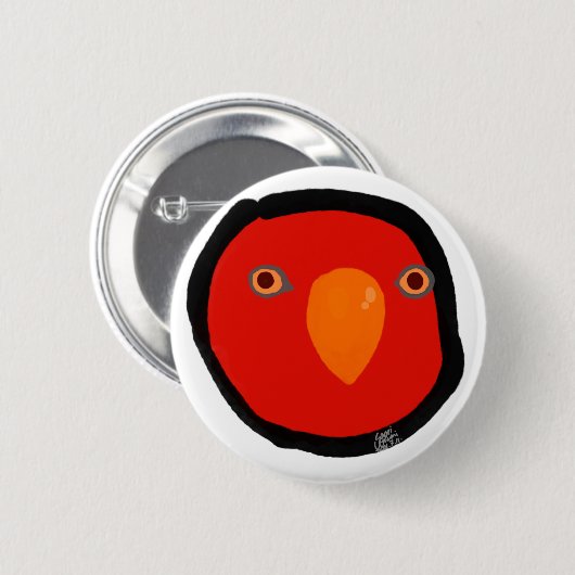 Red birb "GUMI" Ronde Button 5,7 Cm (Voorkant /achterkant)