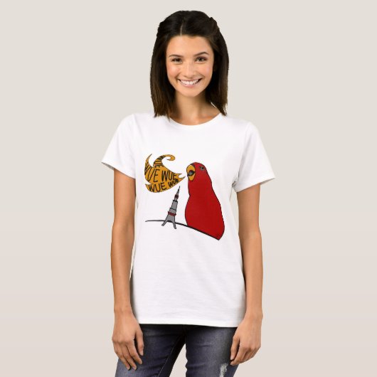 Red birb "GUMIZILLA" wuewuewue... T-Shirt (Voorkant volledig)