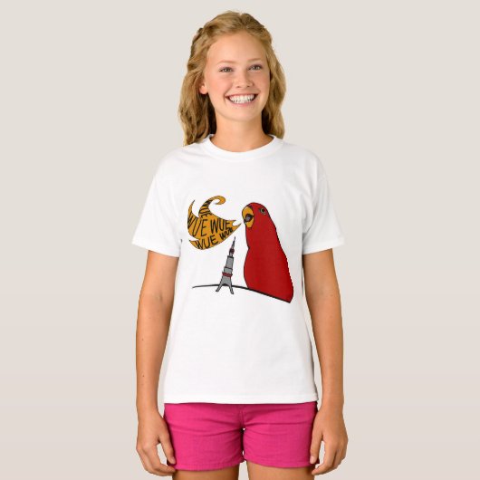 Red birb "GUMIZILLA" wuewuewue... T-Shirt (Voorkant volledig)