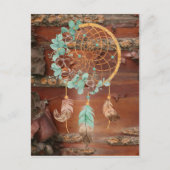 Red Birch Bark Brown en Turquoise Dreamweaver Briefkaart (Voorkant)