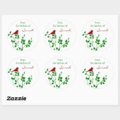 Red Bird aangepaste naam kerst inblikken Stickers (Vel)