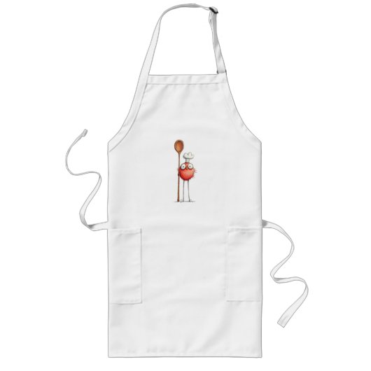Red Bird Apron Lang Schort (Voorkant)