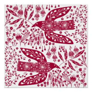 Red Bird Art Perfect Poster