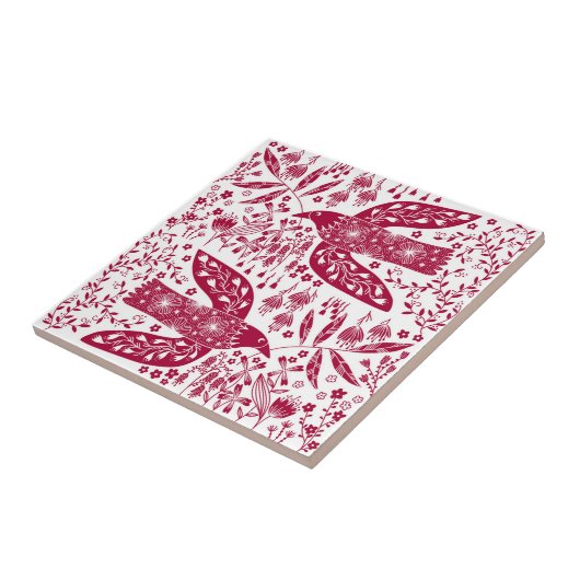 Red Bird Art Tegeltje (Zijkant)