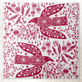 Red Bird Art Tegeltje