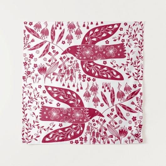 Red Bird Art Wandkleed (Voorkant)