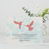  Red Bird Bridal Shower Invitations Kaart (Staand voorkant)