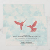  Red Bird Bridal Shower Invitations Kaart (Voorkant / Achterkant)