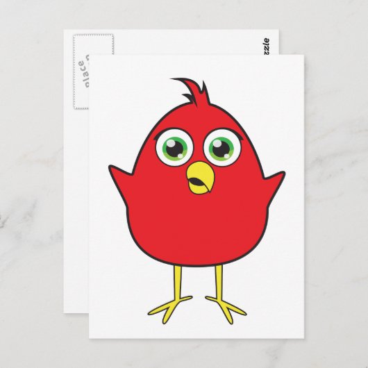 Red Bird Briefkaart (Voorkant / Achterkant)