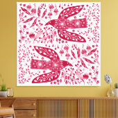 Red Bird Canvas Afdruk (Insitu (Woonkamer))