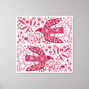 Red Bird Canvas Afdruk