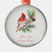 Red Bird Cardinal Christmas Ornament (Voorkant)