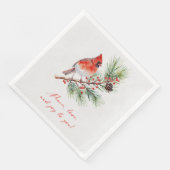 Red Bird Cardinal Christmas Paper Napkin Servet (Hoek)