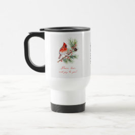 Red Bird Cardinal Christmas Travel Mug Reisbeker