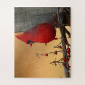 Red Bird Cardinale Grote Piessel Grootma Legpuzzel (Verticaal)