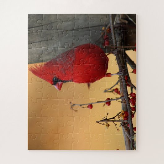 Red Bird Cardinale Grote Piessel Grootma Legpuzzel (Verticaal)