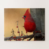 Red Bird Cardinale Grote Piessel Grootma Legpuzzel (Horizontaal)