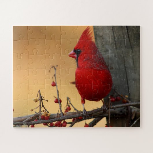 Red Bird Cardinale Grote Piessel Grootma Legpuzzel (Horizontaal)