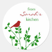 Red Bird Christmas Custom Bakken Stickers (Voorkant)