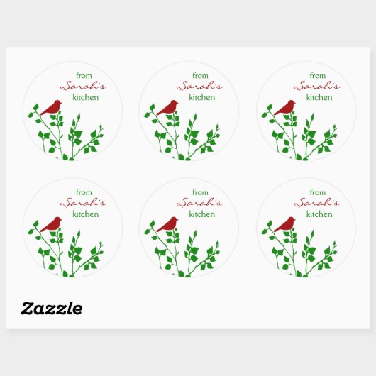 Red Bird Christmas Custom Bakken Stickers (Vel)