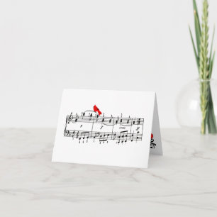 Red Bird en Music Note Kaart