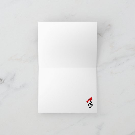 Red Bird en Music Note Kaart (Binnen)
