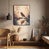 Red Bird en Water Natuur Animal Wildlife Aestheti Poster
