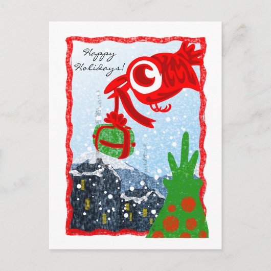 Red Bird Gift Briefkaart (Voorkant)