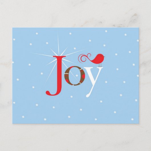 Red Bird Joy Snowflakes Feestdagenkaart (Voorkant)