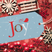 Red Bird Joy Typography Holiday Cadeaulabel