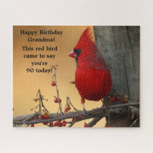 Red Bird Kardinaal Birthday Gift Grandma Legpuzzel