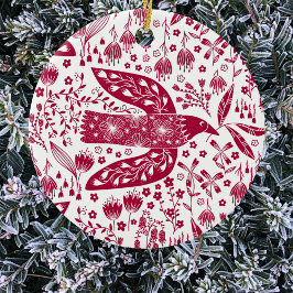 Red Bird Keramisch Ornament
