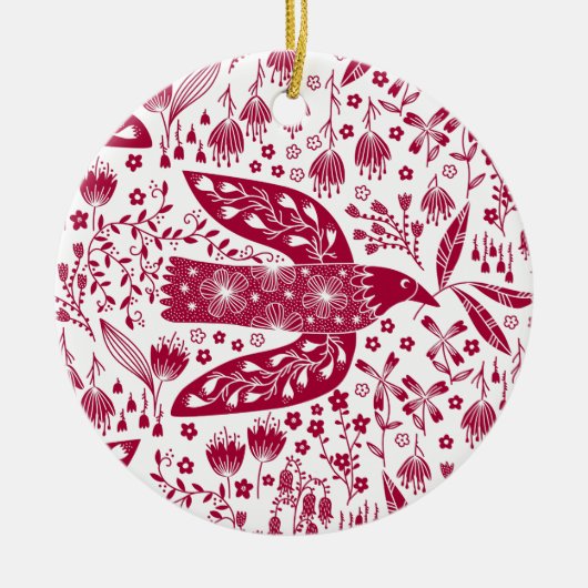 Red Bird Keramisch Ornament (Voorkant)