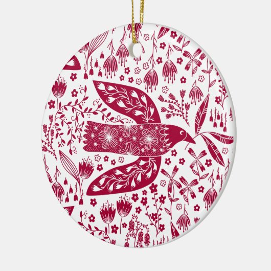 Red Bird Keramisch Ornament (Links)