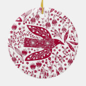 Red Bird Keramisch Ornament (Achterkant)