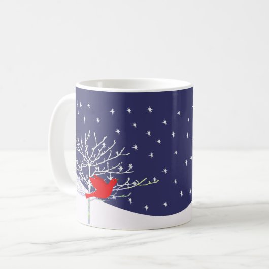 Red Bird Kerst Mok - (Voorkant links)