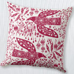 Red Bird Kussen<br><div class="desc">Rode en witte duiven voor vrede. Originele kunst van Nic Squirrell.</div>