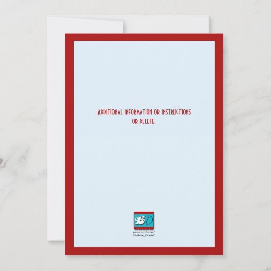 Red Bird on Branch - Birthday Party Invitations Kaart (Achterkant)