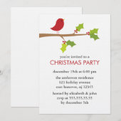 Red Bird op een kerstfeestje Kaart (Voorkant / Achterkant)