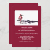 Red Bird op een Uitnodiging van de Tak (Voorkant / Achterkant)