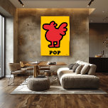 Red Bird Pop Art – Cartoon Dierensilhouet Poster<br><div class="desc">Dit rode vogel pop kunst poster shows een speels silhouet op een felgele achtergrond. Met gedurfde lijnen en een minimalistische cartoon stijl,  het is onderdeel van de Pop Animal Collectie,  ideaal voor kleurrijke interieurs en pop kunstliefhebbers.</div>