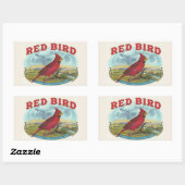 Red Bird Rechthoekige Sticker (Vel)