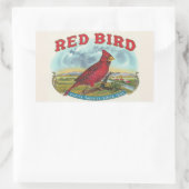 Red Bird Rechthoekige Sticker (Tas)
