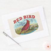Red Bird Rechthoekige Sticker (Envelop)
